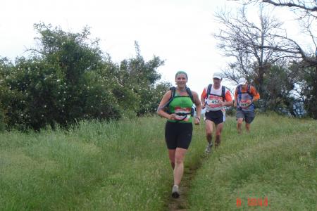 Trail des Penitentissimes Céline  dans la cour des traileurs